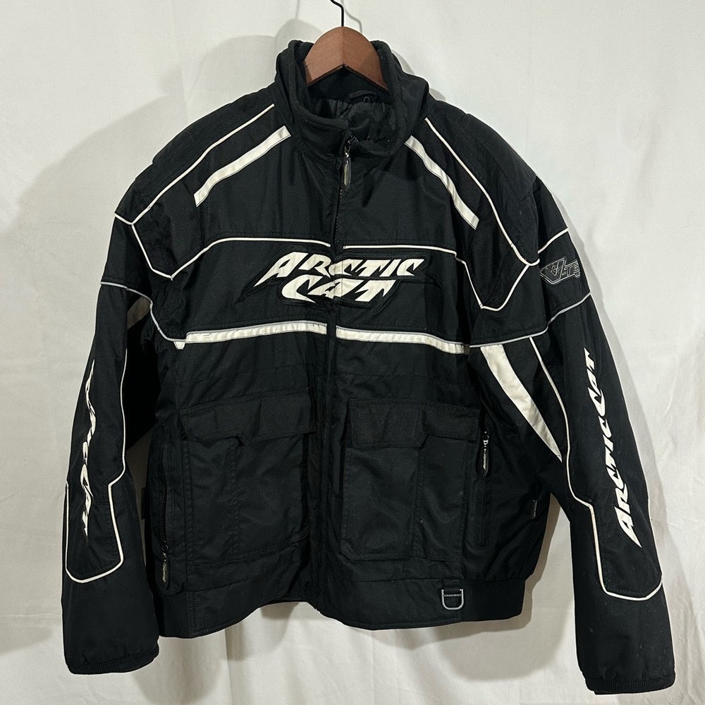 Arctic Cat Arcticwear Snowmobile Jacket XLT Men’s Black White Insulated - Picture 2 of 6